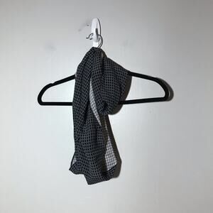 J Jill wearever collection silk infinity scarf black white geometric reversible